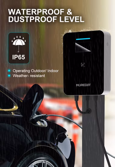 Moreday 7.4kw Type 2 EV Charger Smart APP 1-3 Phase Home Charger Station with Cable